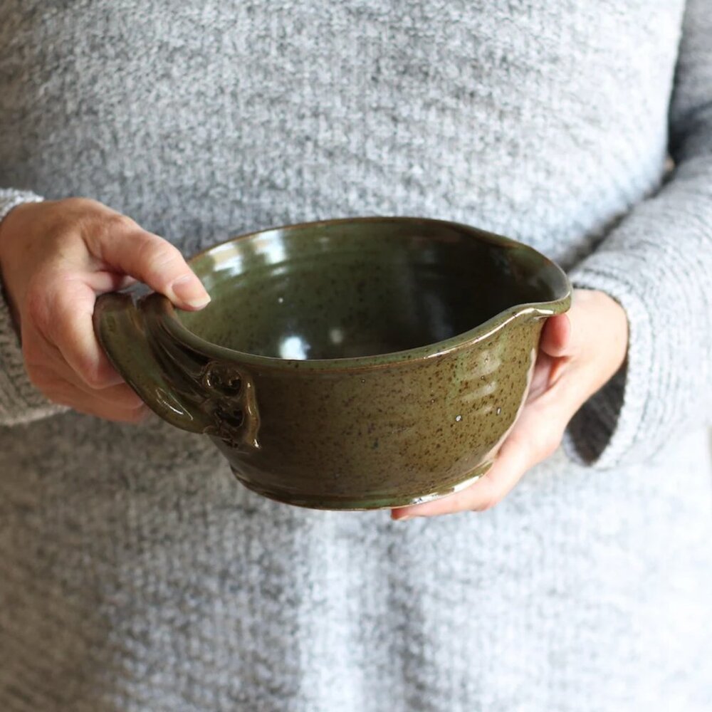 [NEW/UNUSED] Handmade Small Batter Bowl (Olive)